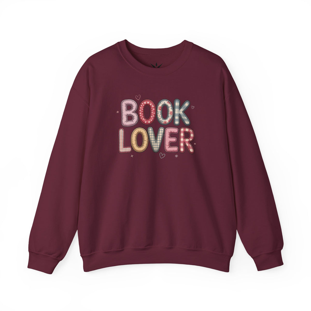 ORVIAN — Book Lover Floral Crewneck, Colorful Typography & Rose Book Stack Unisex Heavy Blend