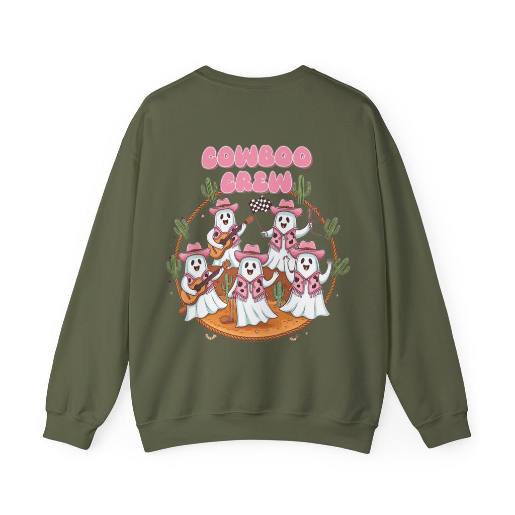 ORVIAN — Howdy Halloween Ghost Cowboy Crewneck, Pink Cowboo Western Unisex Heavy Blend
