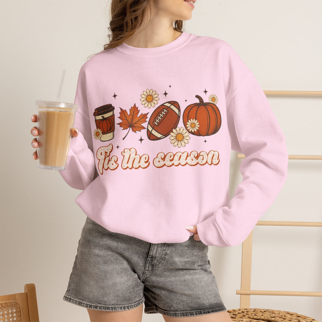 ORVIAN — ’Tis the Season Fall & Football Crewneck, Fall Sweet Fall Daisy Unisex Heavy Blend