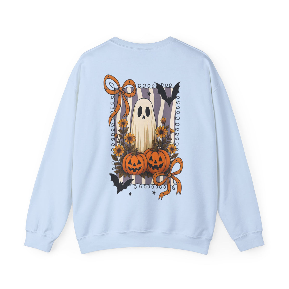 ORVIAN — Spooky & Sweet Ghost Crewneck, Coquette Bow Heart Halloween Unisex Sweatshirt