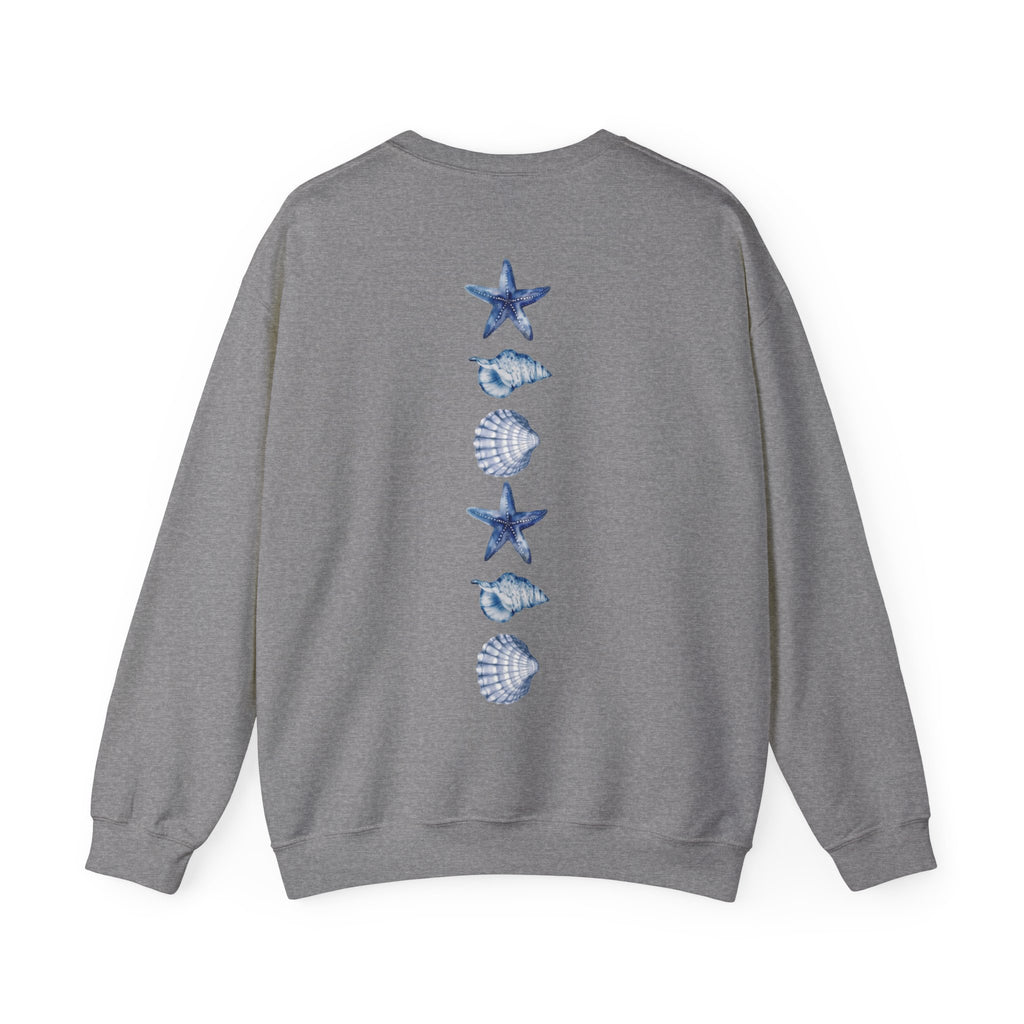 ORVIAN — Sea Turtle & Seashell Starfish Crewneck, Coastal Ocean Nautical Unisex Heavy Blend