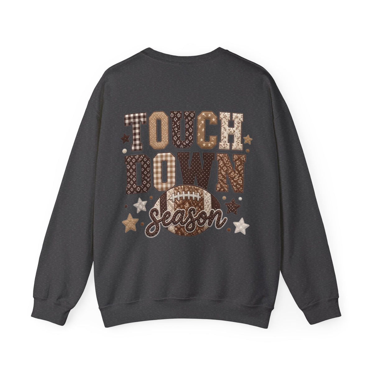 ORVIAN — Touchdown Season Football Bow Crewneck, Sparkle Game Day Sporty Unisex Heavy Blend