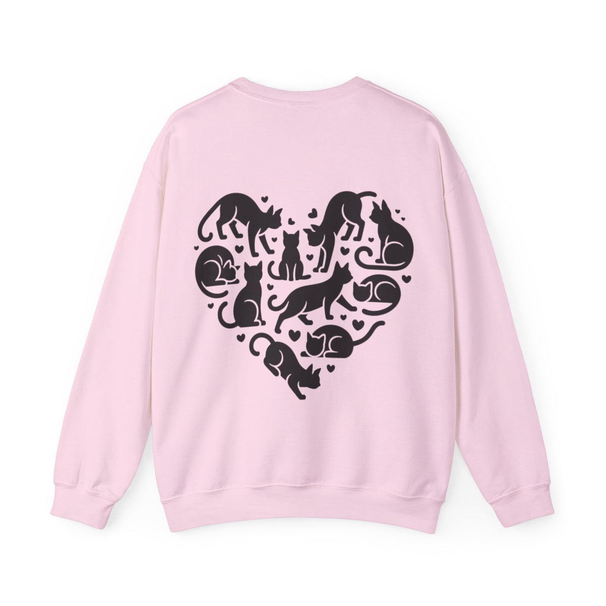 ORVIAN — LOVE Cat Silhouette & Heart-Shaped Cats Crewneck, Cat Lover Unisex Heavy Blend