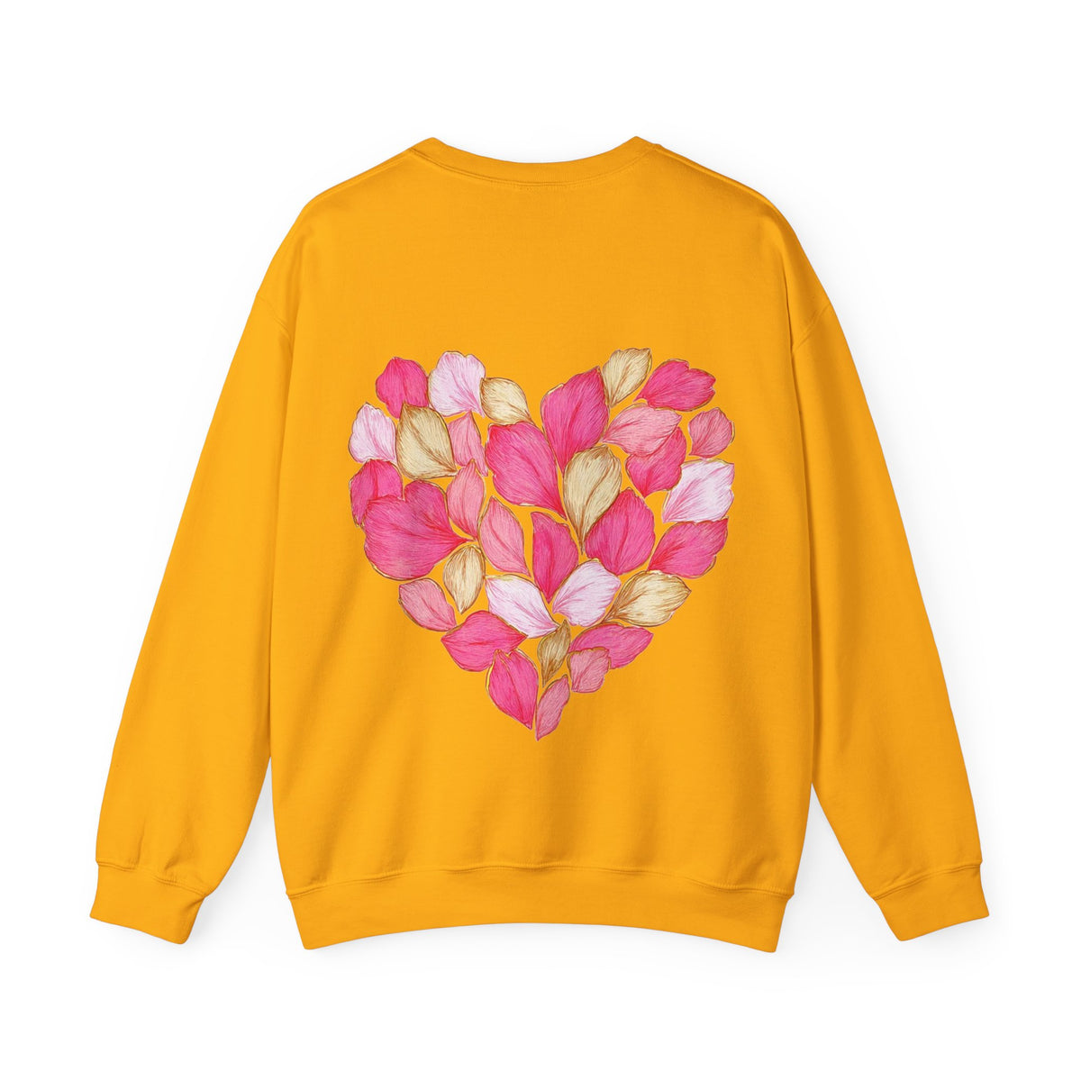 ORVIAN — Floral Rose Heart Crewneck, Romantic Pink Flower Valentine Sweatshirt, Unisex Heavy Blend