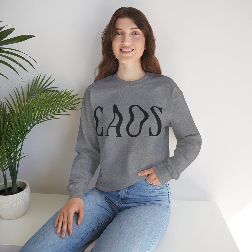 ORVIAN — Chaos Cat Crewneck, Reversed Lettering & Rebel Cat Graphic Unisex Heavy Blend