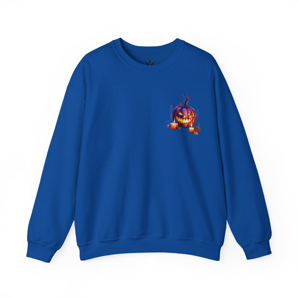 ORVIAN — Watercolor Haunted Castle Halloween Crewneck, Purple Jack-o'-Lantern Unisex Heavy Blend