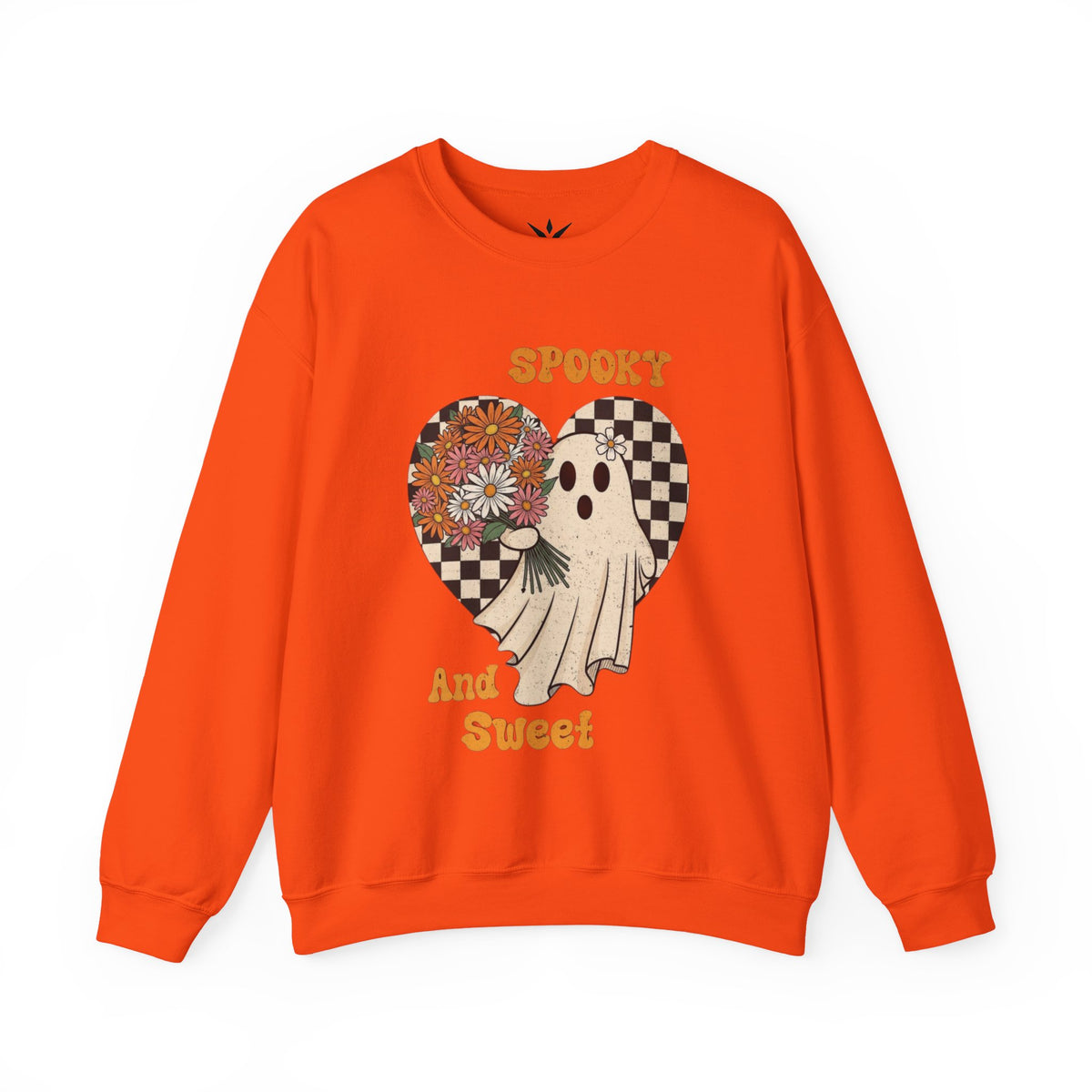 ORVIAN — Spooky & Sweet Ghost Crewneck, Coquette Bow Heart Halloween Unisex Sweatshirt