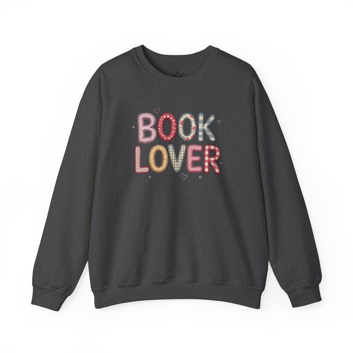 ORVIAN — Book Lover Floral Crewneck, Colorful Typography & Rose Book Stack Unisex Heavy Blend