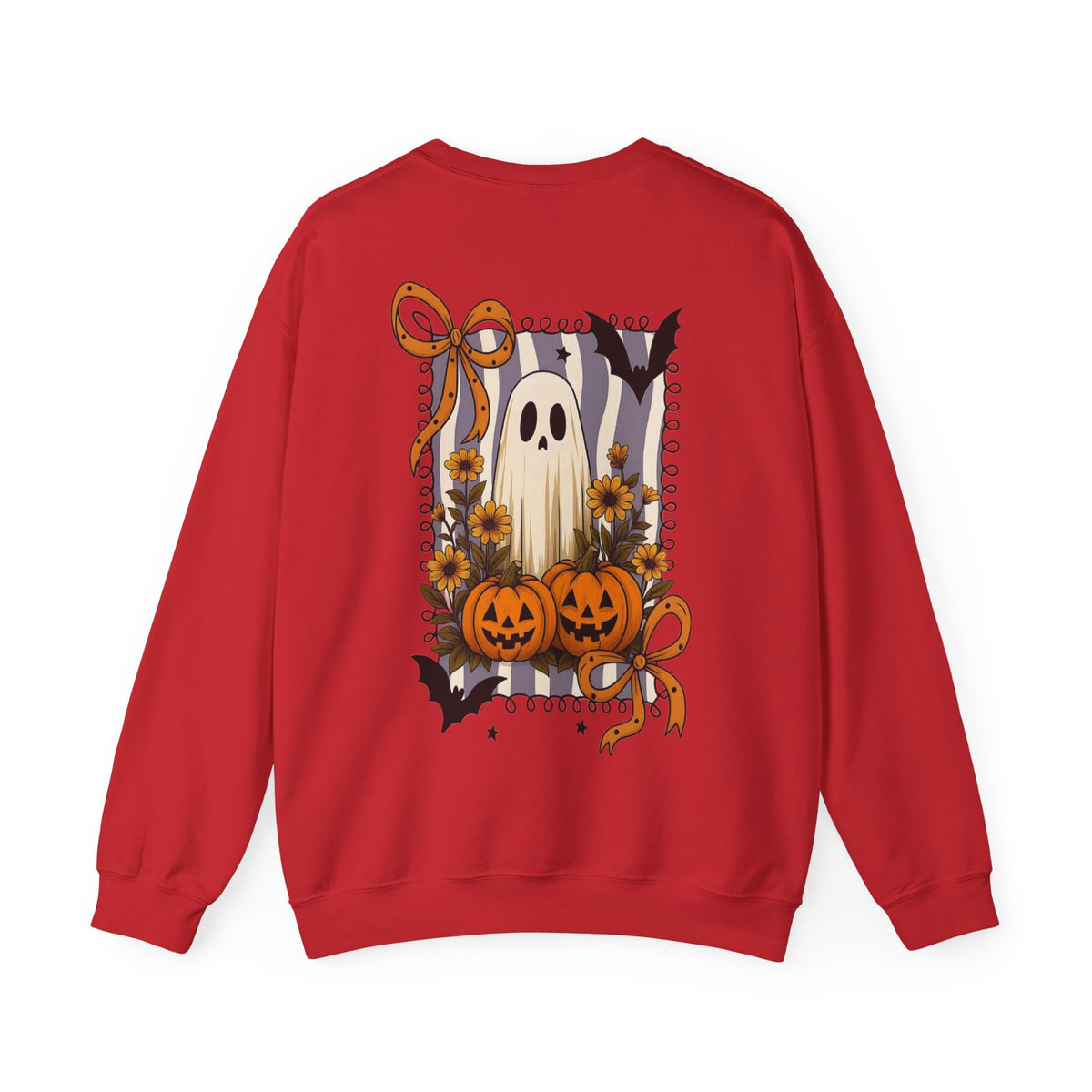 ORVIAN — Spooky & Sweet Ghost Crewneck, Coquette Bow Heart Halloween Unisex Sweatshirt