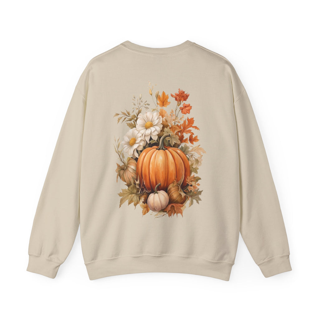 ORVIAN — Pumpkin Spice & Autumn Botanicals Crewneck, Floral Pumpkin Fall Unisex Sweatshirt
