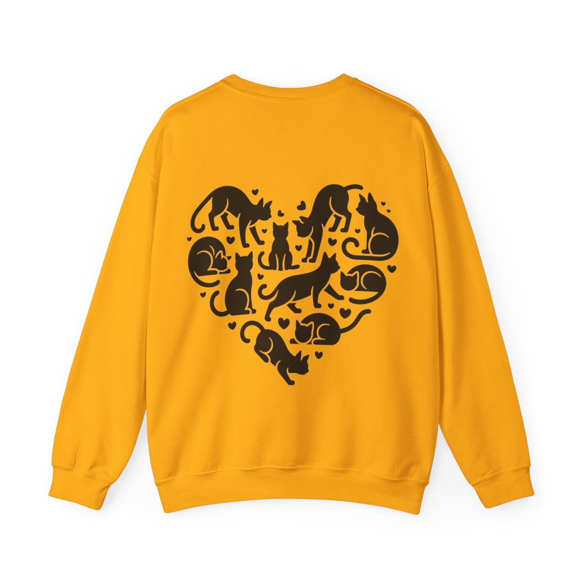 ORVIAN — LOVE Cat Silhouette & Heart-Shaped Cats Crewneck, Cat Lover Unisex Heavy Blend