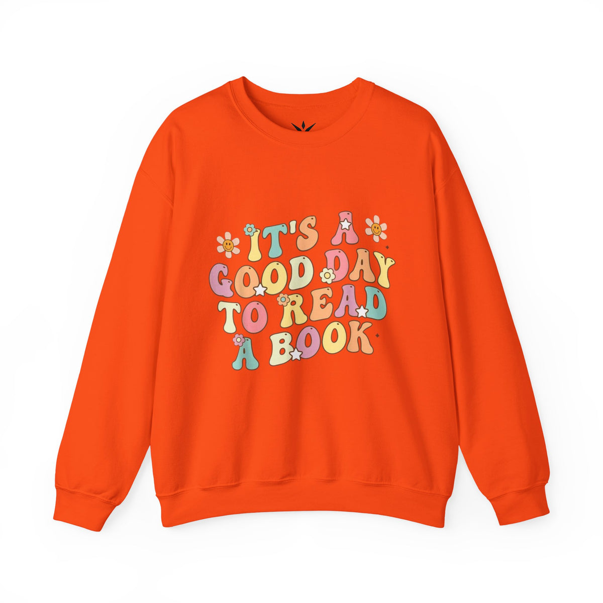 ORVIAN — Good Day to Read a Book Crewneck, Retro Floral Book Lover Sweatshirt Unisex Heavy Blend