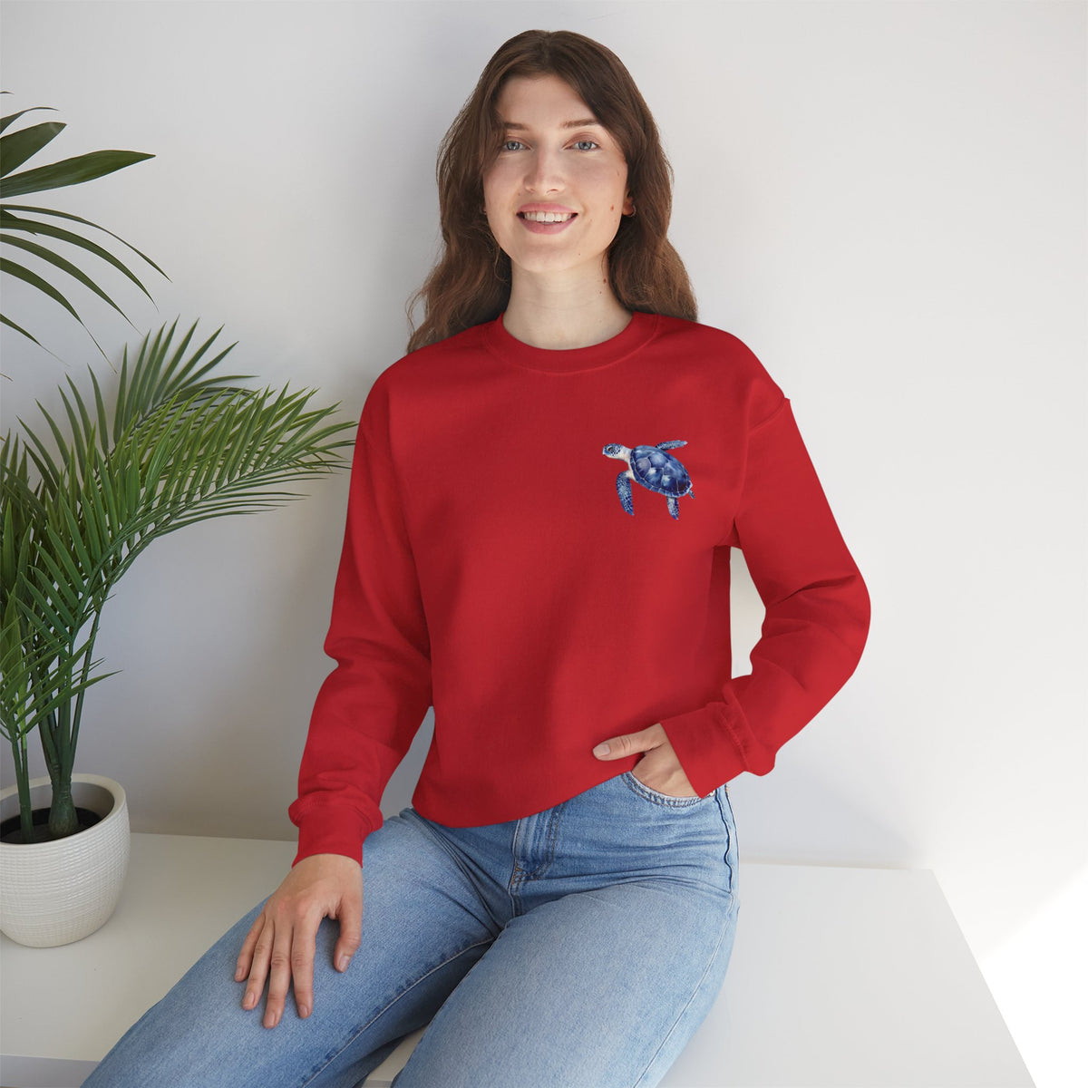 ORVIAN — Sea Turtle & Seashell Starfish Crewneck, Coastal Ocean Nautical Unisex Heavy Blend