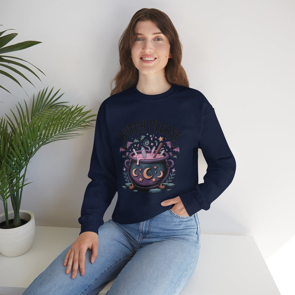 ORVIAN — Witch Please & I'm Just a Housewife Witch Crewneck, Magical Cauldron Unisex Heavy Blend