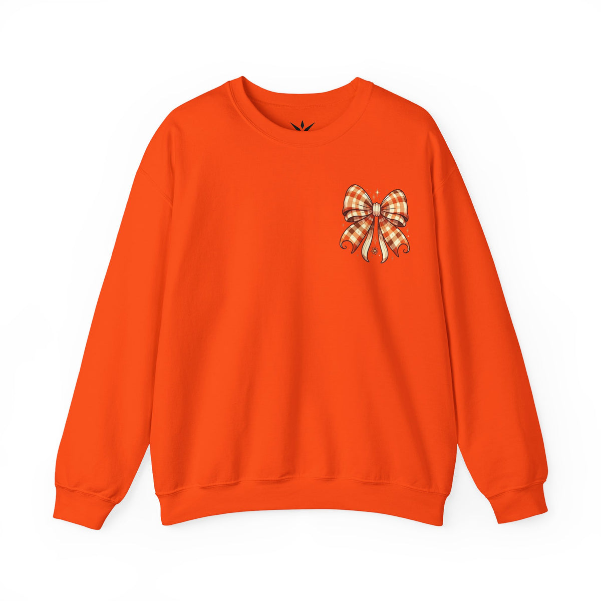 ORVIAN — Ghostly Coffee Break Coquette Bow Crewneck, Cozy Pumpkin Spice Halloween Unisex