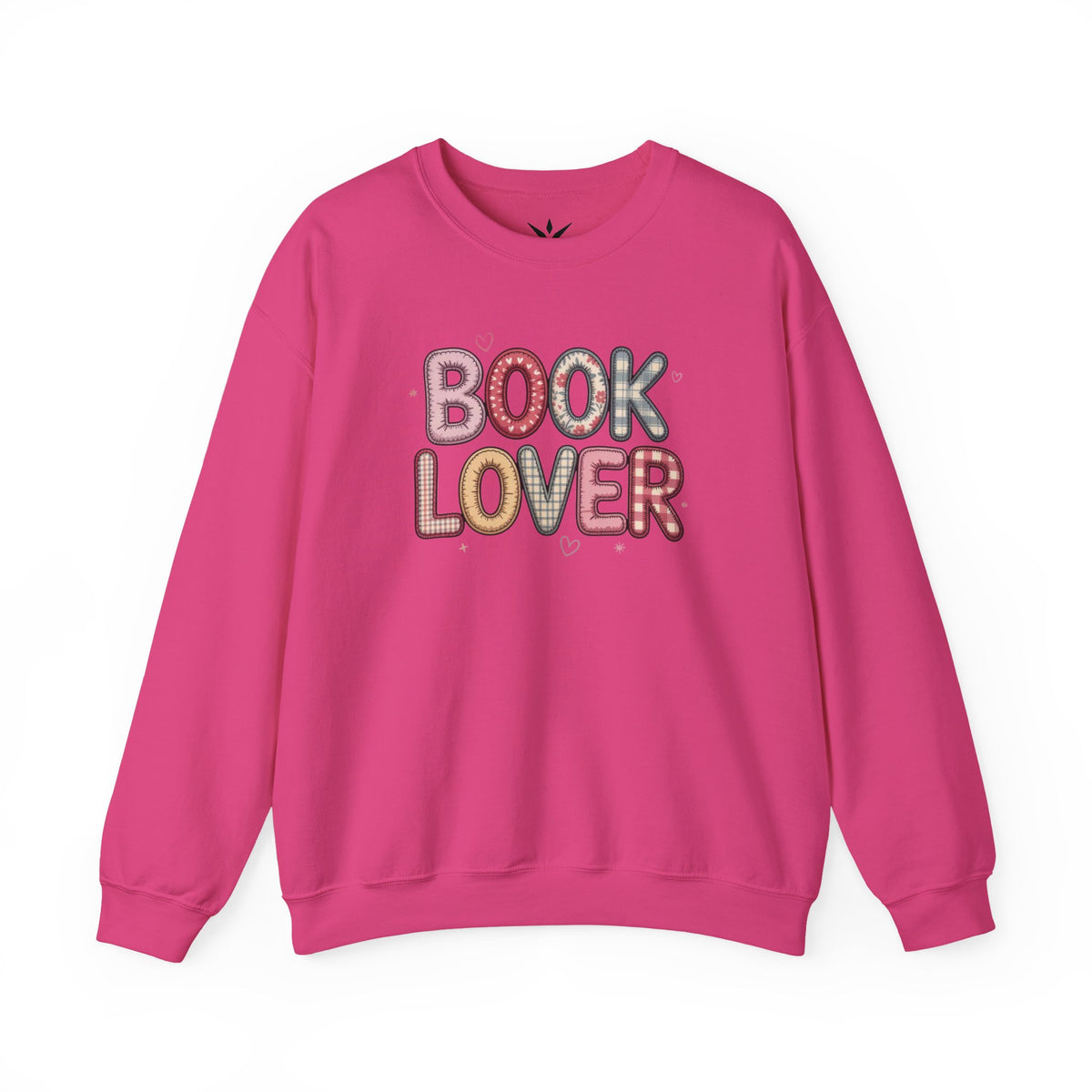 ORVIAN — Book Lover Floral Crewneck, Colorful Typography & Rose Book Stack Unisex Heavy Blend