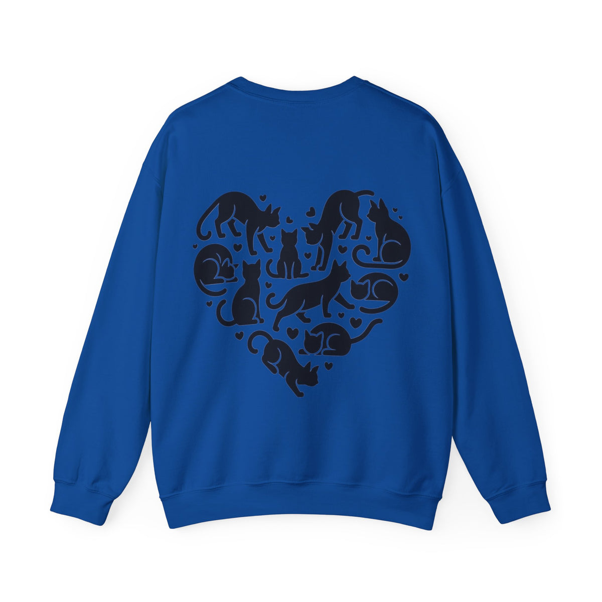 ORVIAN — LOVE Cat Silhouette & Heart-Shaped Cats Crewneck, Cat Lover Unisex Heavy Blend