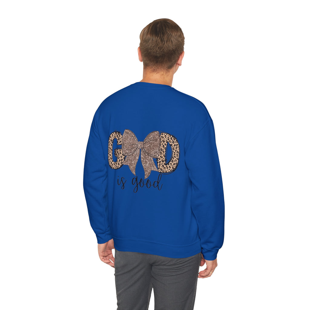 ORVIAN — Leopard Is The New Black & God Is Good Coquette Bow Crewneck, Faith-Inspired Unisex
