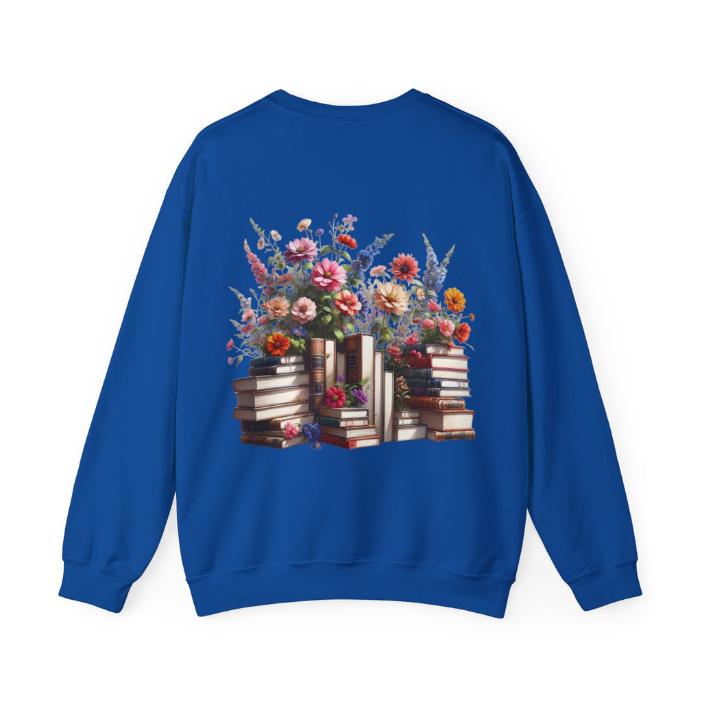 ORVIAN — Steampunk Floral Pocket Watch & Blooming Books Crewneck, Vintage Literary Unisex