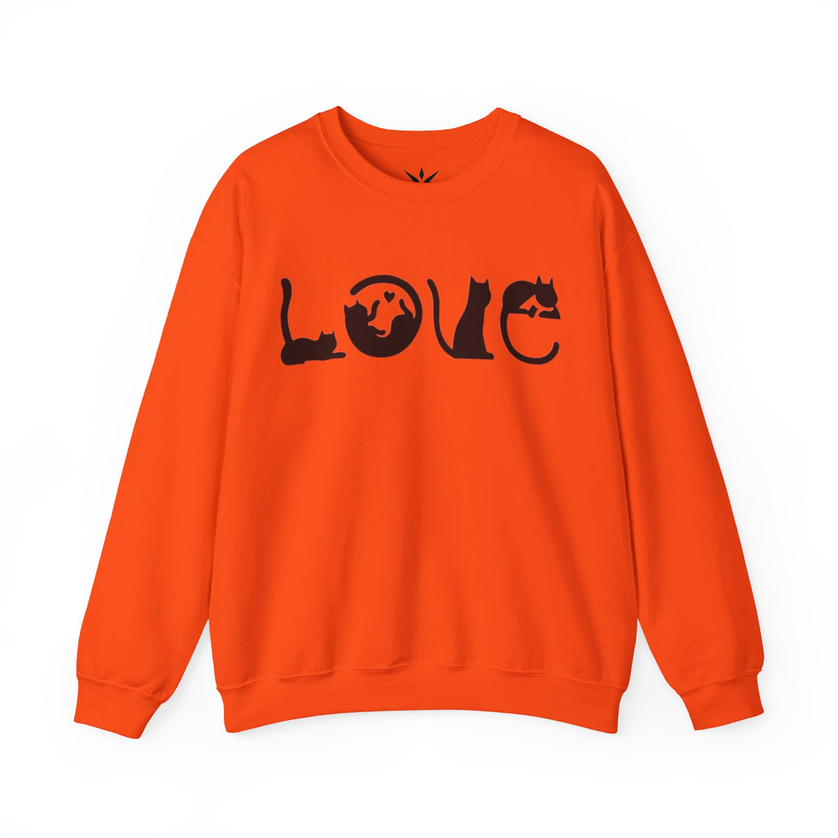 ORVIAN — LOVE Cat Silhouette & Heart-Shaped Cats Crewneck, Cat Lover Unisex Heavy Blend