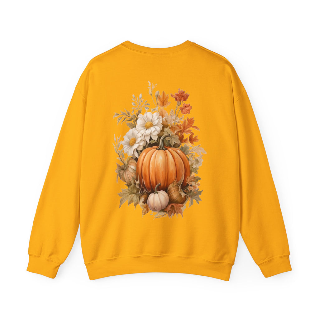 ORVIAN — Pumpkin Spice & Autumn Botanicals Crewneck, Floral Pumpkin Fall Unisex Sweatshirt