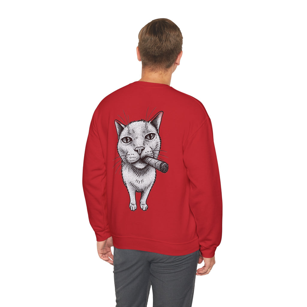 ORVIAN — Chaos Cat Crewneck, Reversed Lettering & Rebel Cat Graphic Unisex Heavy Blend