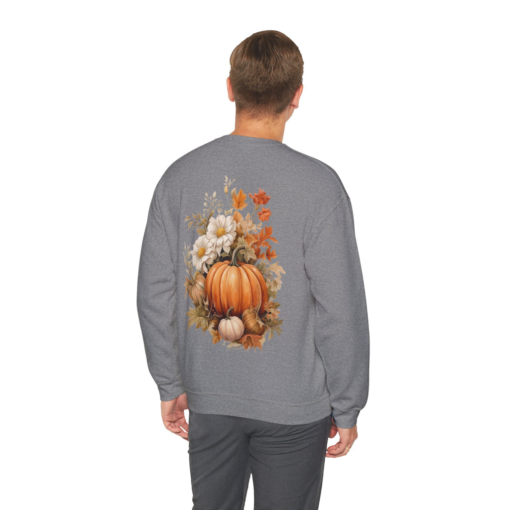 ORVIAN — Pumpkin Spice & Autumn Botanicals Crewneck, Floral Pumpkin Fall Unisex Sweatshirt