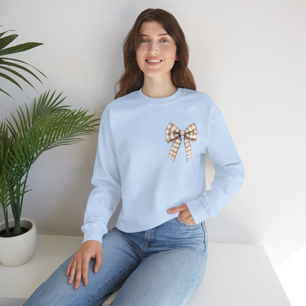ORVIAN — Touchdown Season Football Bow Crewneck, Sparkle Game Day Sporty Unisex Heavy Blend