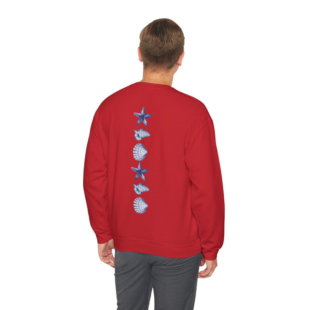 ORVIAN — Sea Turtle & Seashell Starfish Crewneck, Coastal Ocean Nautical Unisex Heavy Blend