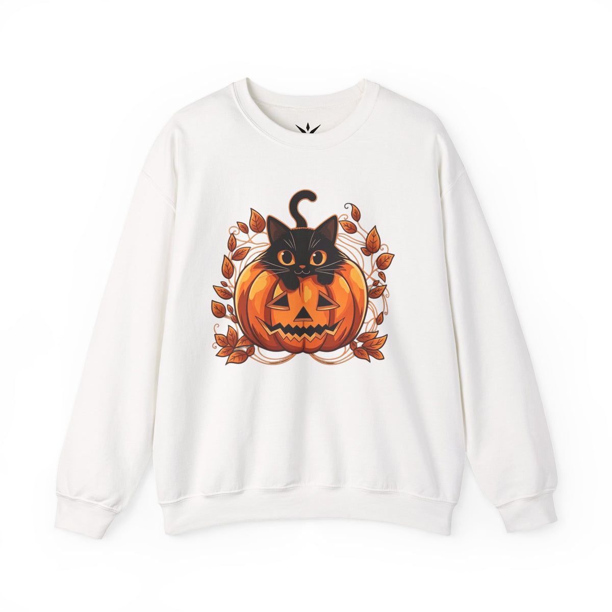 ORVIAN — Black Cat & Pumpkin Halloween Crewneck, Ghost & Coquette Bow Unisex Heavy Blend