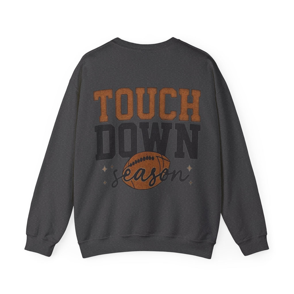 ORVIAN — Touchdown Season Coquette Football Bow Crewneck, Varsity Game Day Unisex Heavy Blend