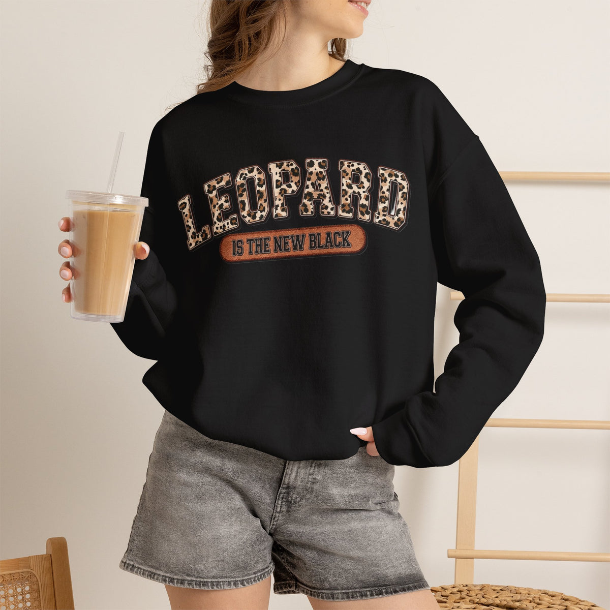 ORVIAN — Leopard Is The New Black & God Is Good Coquette Bow Crewneck, Faith-Inspired Unisex