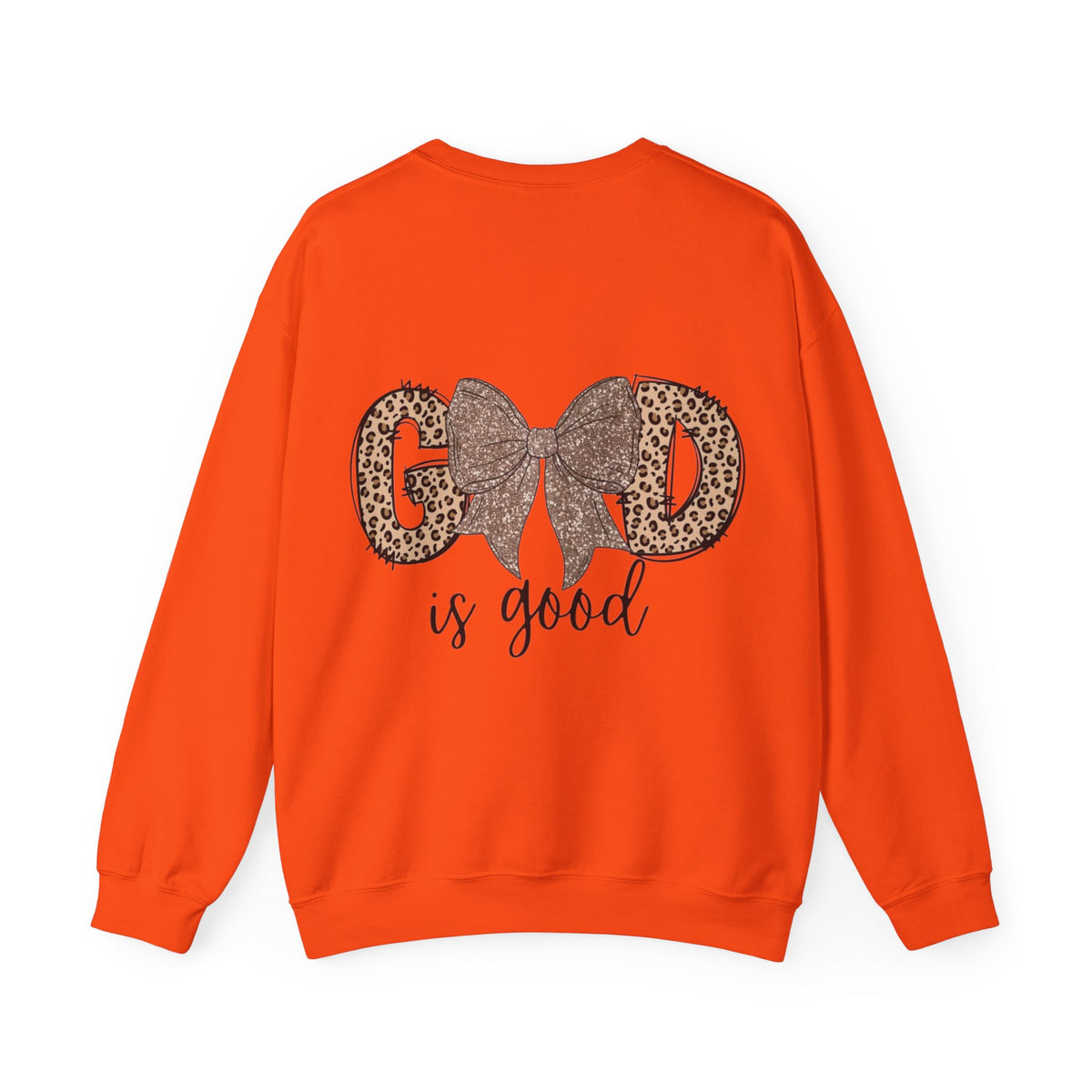ORVIAN — Leopard Is The New Black & God Is Good Coquette Bow Crewneck, Faith-Inspired Unisex