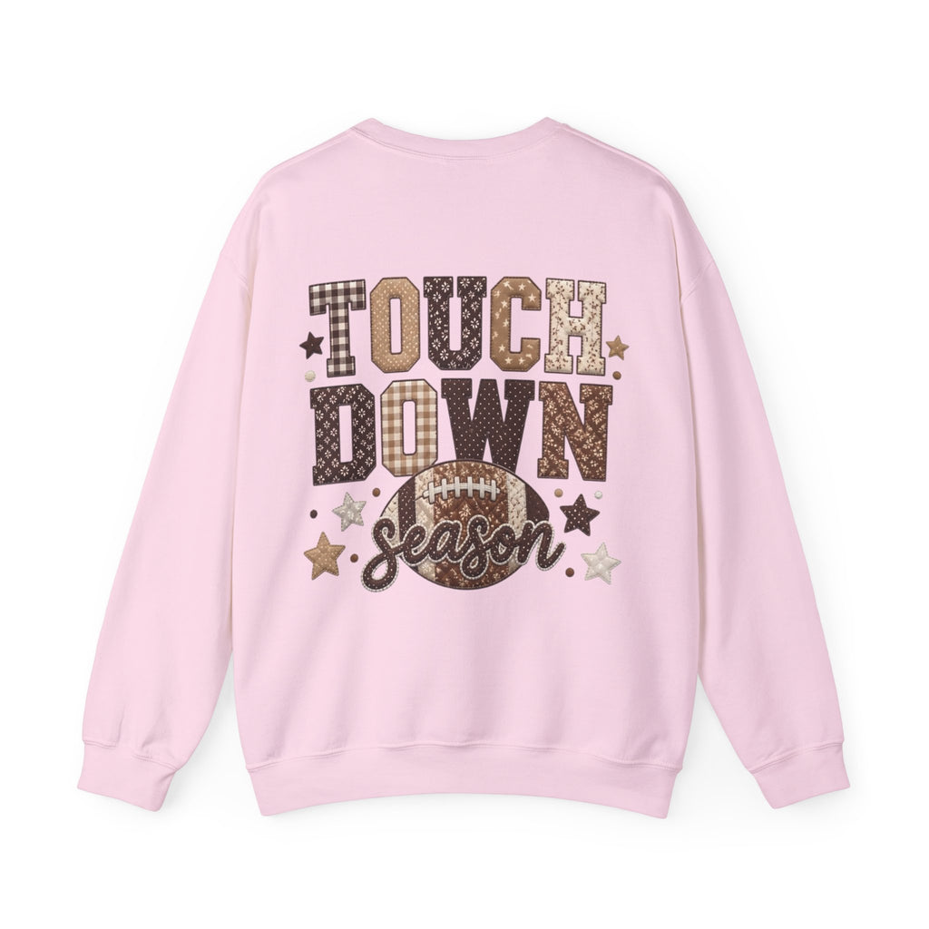 ORVIAN — Touchdown Season Football Bow Crewneck, Sparkle Game Day Sporty Unisex Heavy Blend