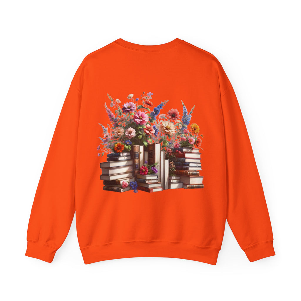 ORVIAN — Steampunk Floral Pocket Watch & Blooming Books Crewneck, Vintage Literary Unisex