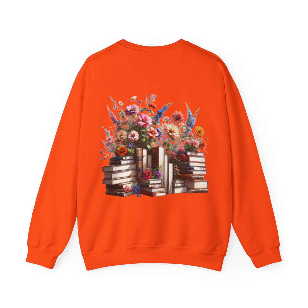 ORVIAN — Steampunk Floral Pocket Watch & Blooming Books Crewneck, Vintage Literary Unisex