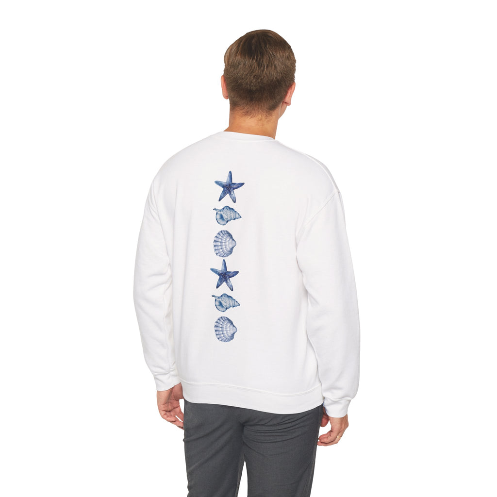 ORVIAN — Sea Turtle & Seashell Starfish Crewneck, Coastal Ocean Nautical Unisex Heavy Blend