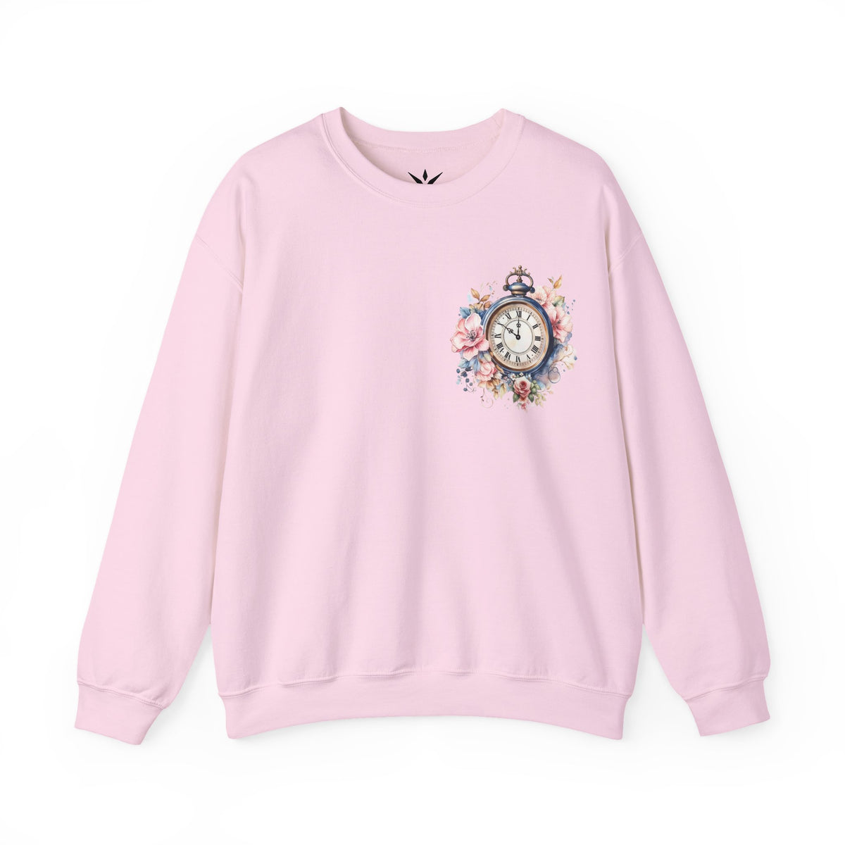 ORVIAN — Blue Watercolor Floral Book Crewneck, Open Book Wildflower Literary Unisex Heavy Blend