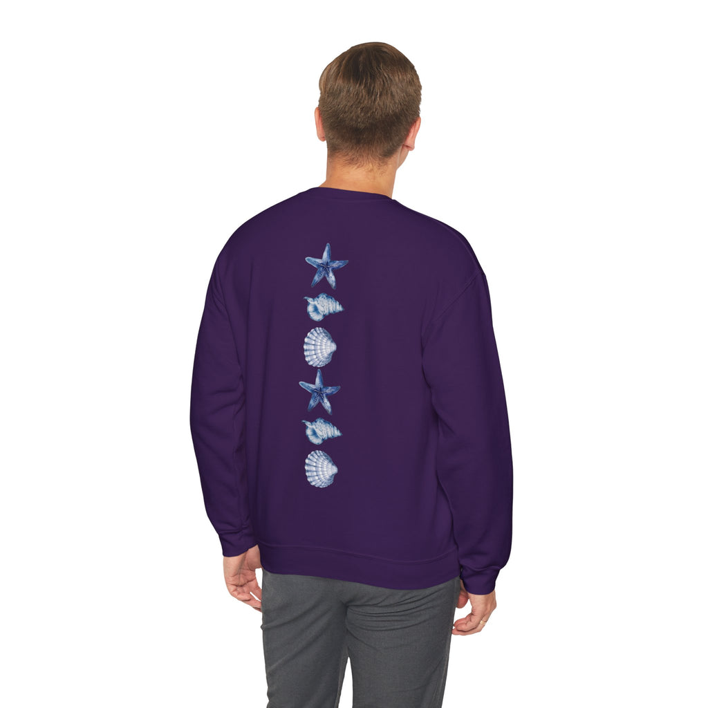 ORVIAN — Sea Turtle & Seashell Starfish Crewneck, Coastal Ocean Nautical Unisex Heavy Blend