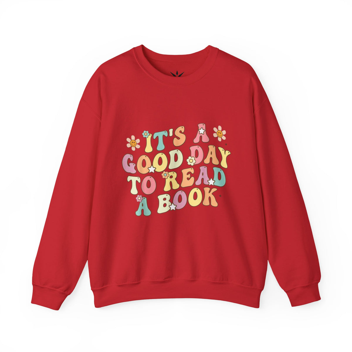 ORVIAN — Good Day to Read a Book Crewneck, Retro Floral Book Lover Sweatshirt Unisex Heavy Blend