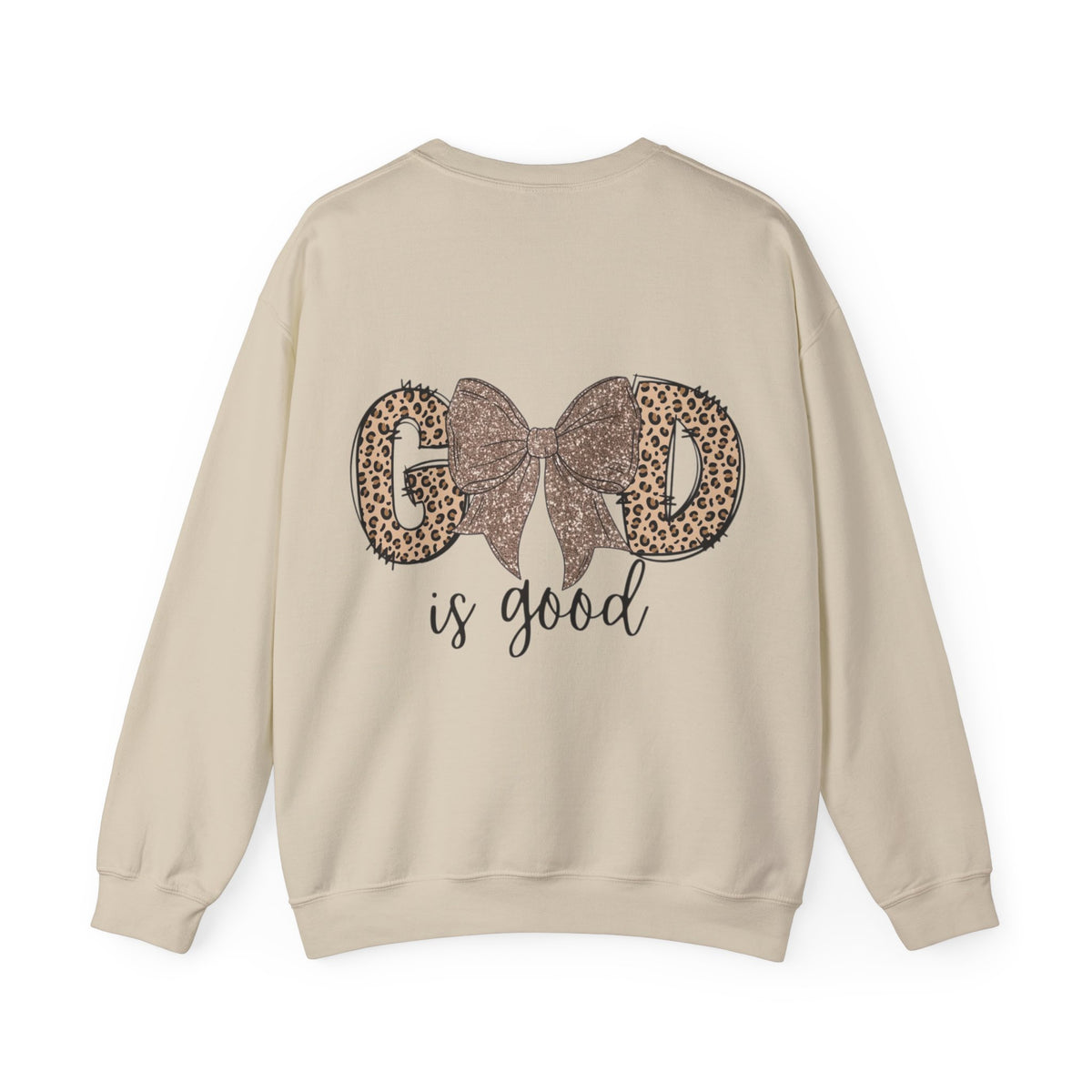 ORVIAN — Leopard Is The New Black & God Is Good Coquette Bow Crewneck, Faith-Inspired Unisex