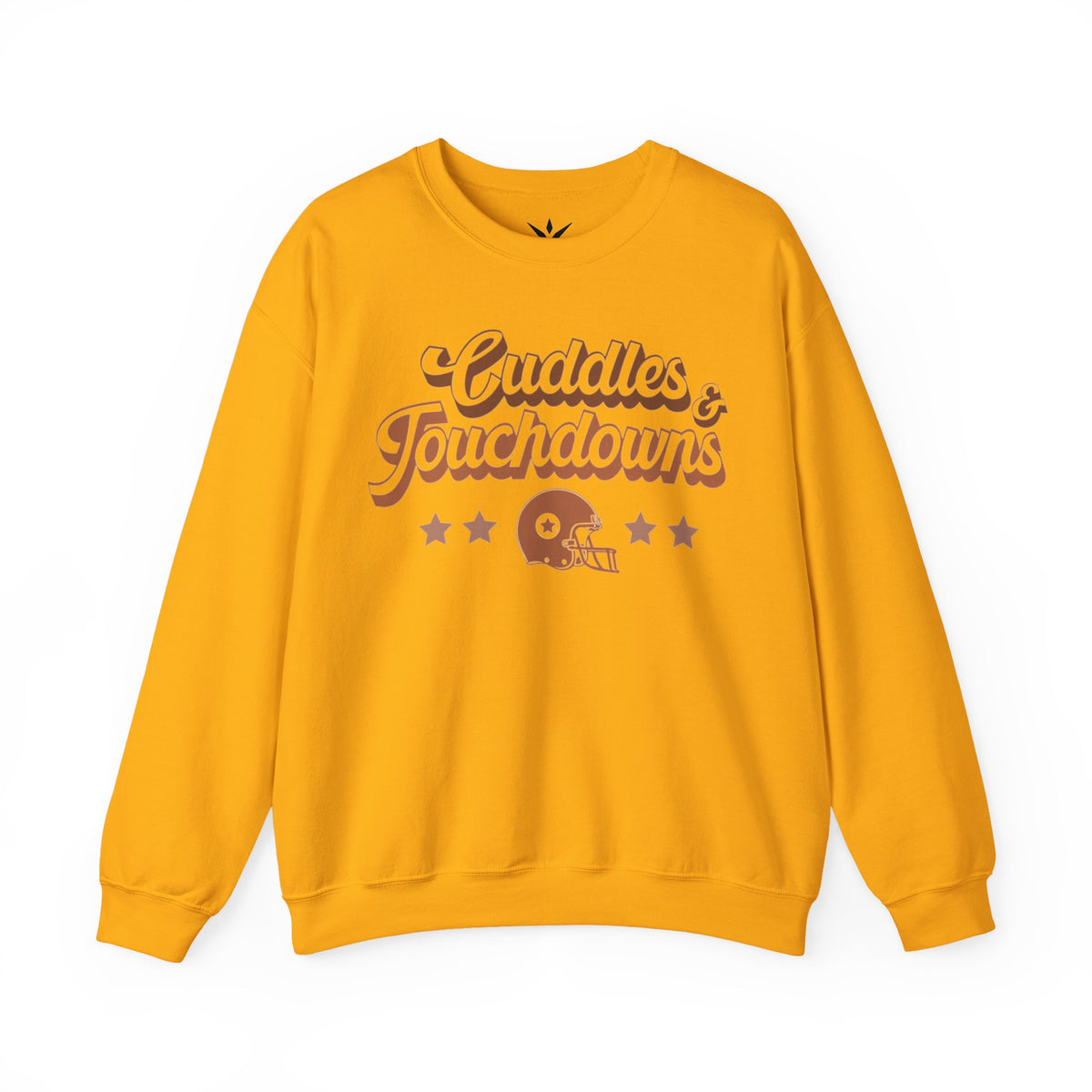 ORVIAN — Cuddles & Touchdowns Football Crewneck, Heart Football Game Day Unisex Heavy Blend