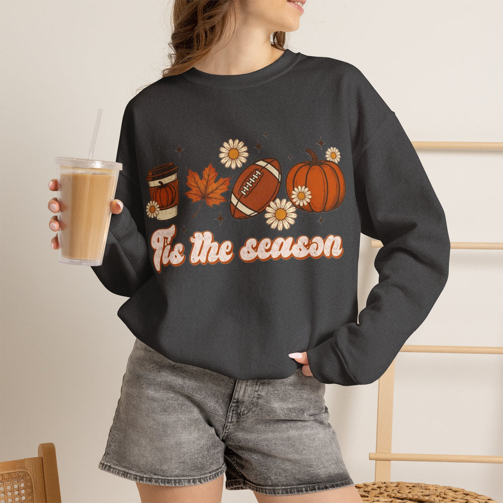 ORVIAN — ’Tis the Season Fall & Football Crewneck, Fall Sweet Fall Daisy Unisex Heavy Blend