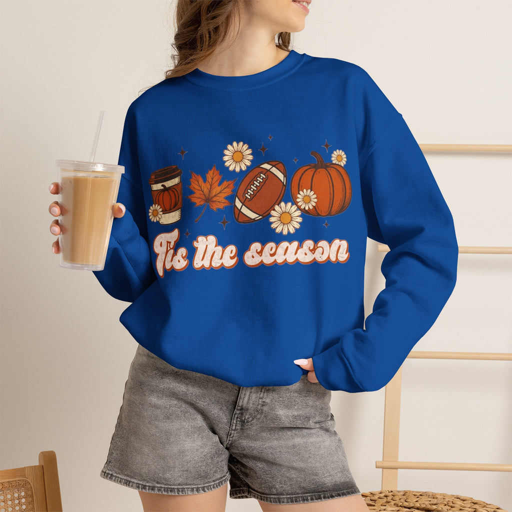 ORVIAN — ’Tis the Season Fall & Football Crewneck, Fall Sweet Fall Daisy Unisex Heavy Blend