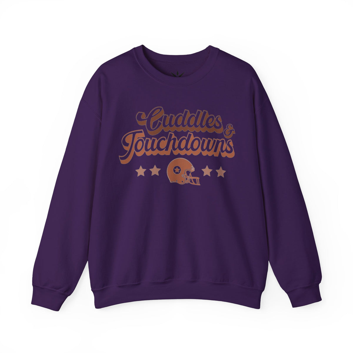 ORVIAN — Cuddles & Touchdowns Football Crewneck, Heart Football Game Day Unisex Heavy Blend