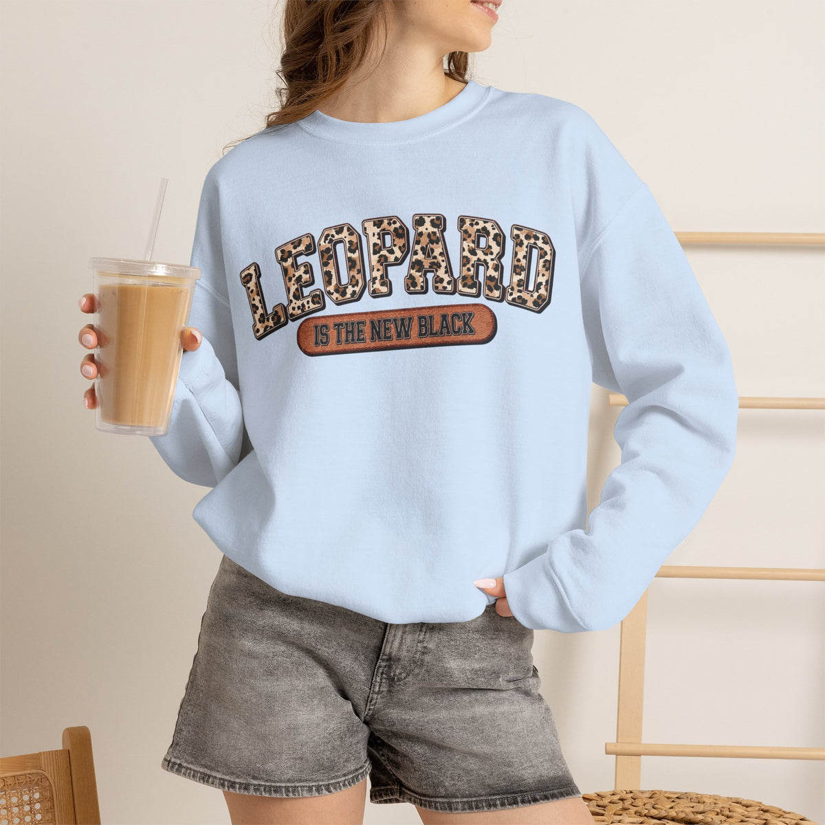 ORVIAN — Leopard Is The New Black & God Is Good Coquette Bow Crewneck, Faith-Inspired Unisex