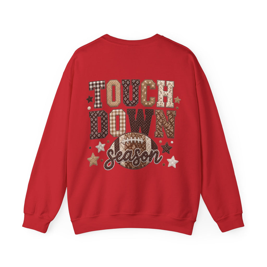 ORVIAN — Touchdown Season Football Bow Crewneck, Sparkle Game Day Sporty Unisex Heavy Blend