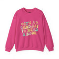 ORVIAN — Good Day to Read a Book Crewneck, Retro Floral Book Lover Sweatshirt Unisex Heavy Blend