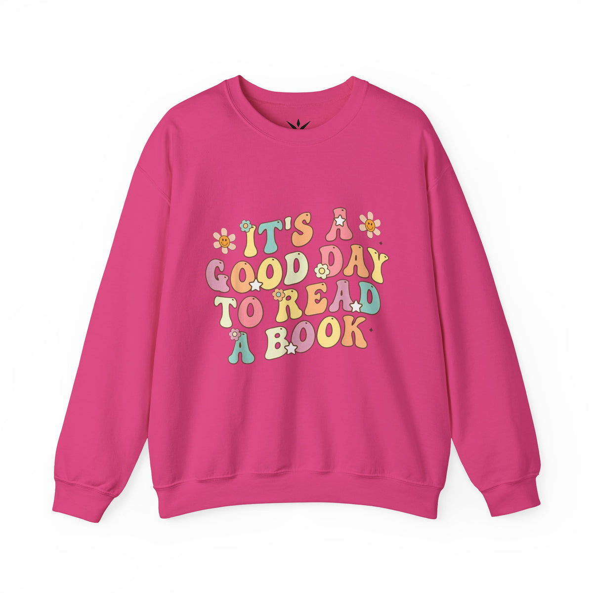 ORVIAN — Good Day to Read a Book Crewneck, Retro Floral Book Lover Sweatshirt Unisex Heavy Blend