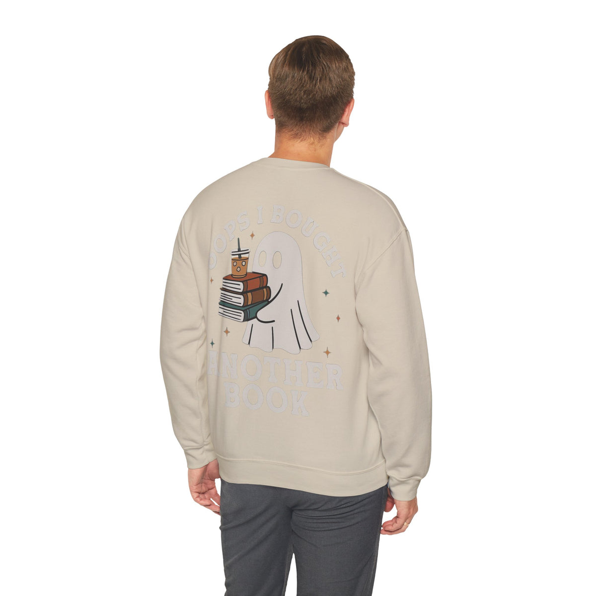 ORVIAN — Fall Into a Good Book Ghost Crewneck, Cozy Autumn Book Lover Unisex Heavy Blend